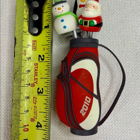 Hallmark Golf Bag Christmas Ornament Dated 2010 Snowman, Penguin, Santa Covers - Picture 7 of 7
